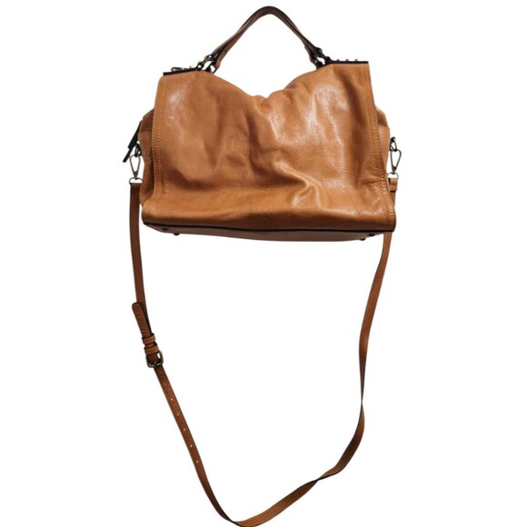 C & C California Leather Bag Satchel Crossbody Tote Bag British Tan - Picture 9 of 16